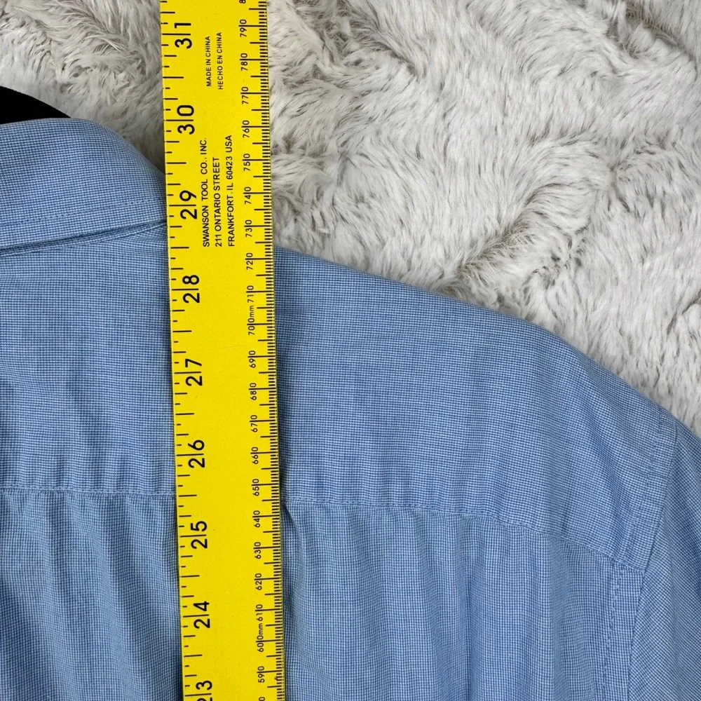 Banana Republic Shirt Men Large Blue Short Sleeve Cotton Stretch‎ Utility Casual